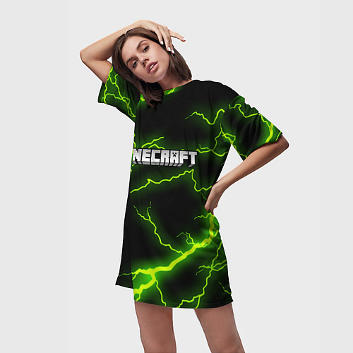 Женская длинная футболка MINECRAFT STORM / 3D-принт – фото 3