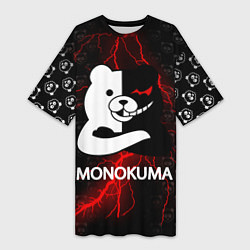 Футболка женская длинная MONOKUMA, цвет: 3D-принт