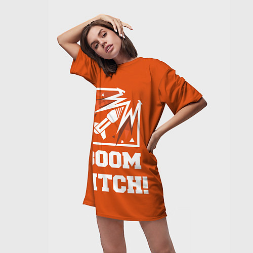Женская длинная футболка Boom Bitch! / 3D-принт – фото 3