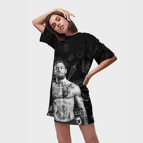 Женская длинная футболка CONOR McGREGOR / 3D-принт – фото 3