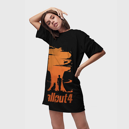 Женская длинная футболка Fallout 4 / 3D-принт – фото 3