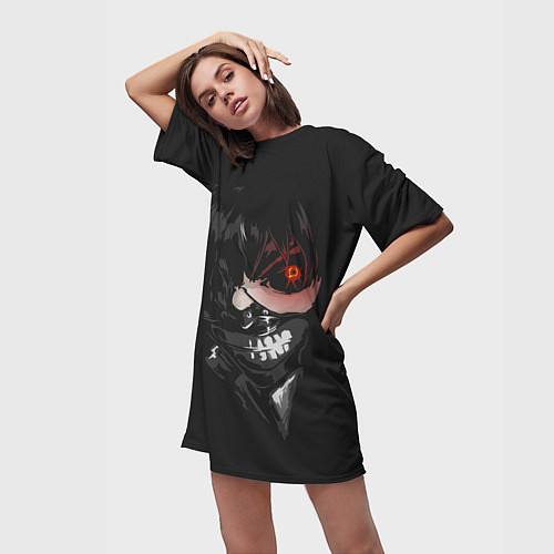 Женская длинная футболка Tokyo Ghoul / 3D-принт – фото 3