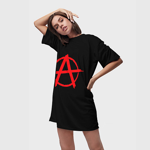 Женская длинная футболка Анархия / 3D-принт – фото 3