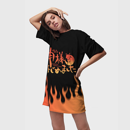 Женская длинная футболка ОЧЕНЬ ПРИЯТНО БОГ! / 3D-принт – фото 3