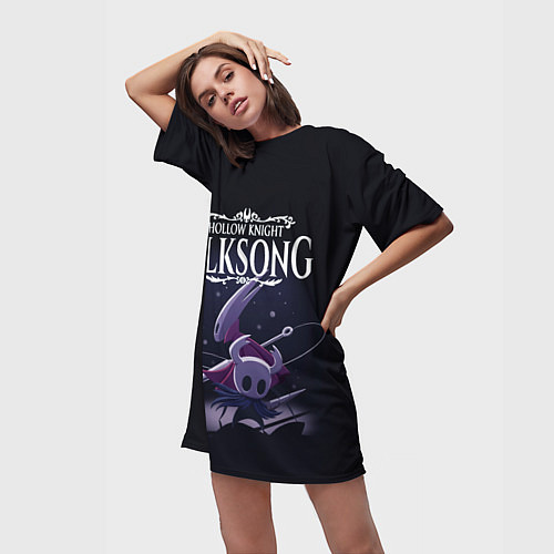 Женская длинная футболка Hollow Knight / 3D-принт – фото 3