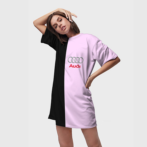 Женская длинная футболка AUDI / 3D-принт – фото 3