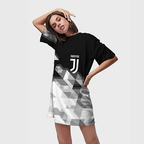 Женская длинная футболка JUVENTUS / 3D-принт – фото 3