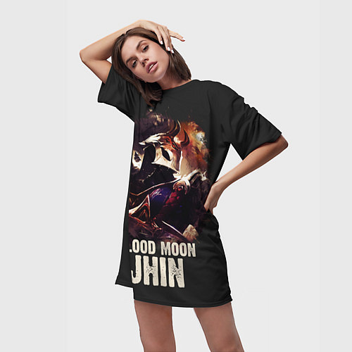 Женская длинная футболка Jhin / 3D-принт – фото 3