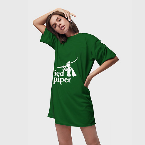 Женская длинная футболка Пегий дудочник / 3D-принт – фото 3