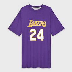 Футболка женская длинная Los Angeles Lakers Kobe Brya, цвет: 3D-принт