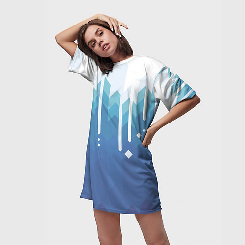 Женская длинная футболка Пиксельные сливки / 3D-принт – фото 3
