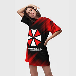 Футболка женская длинная Umbrella Corporation, цвет: 3D-принт — фото 2