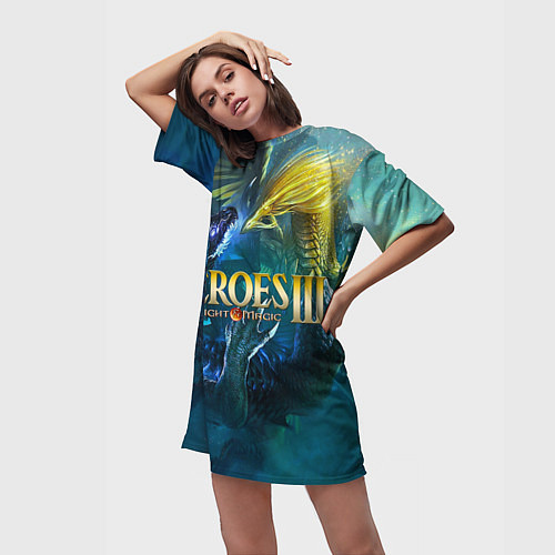Женская длинная футболка Heroes of Might and Magic / 3D-принт – фото 3