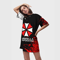 Футболка женская длинная UMBRELLA CORPORATION, цвет: 3D-принт — фото 2