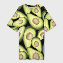 Футболка женская длинная Avocado background, цвет: 3D-принт