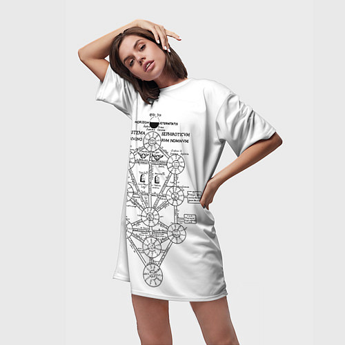 Женская длинная футболка EVa-updown / 3D-принт – фото 3