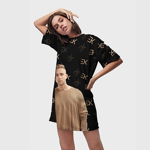 Женская длинная футболка Егор Крид / 3D-принт – фото 3