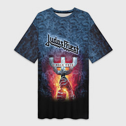 Футболка женская длинная Judas priest, цвет: 3D-принт