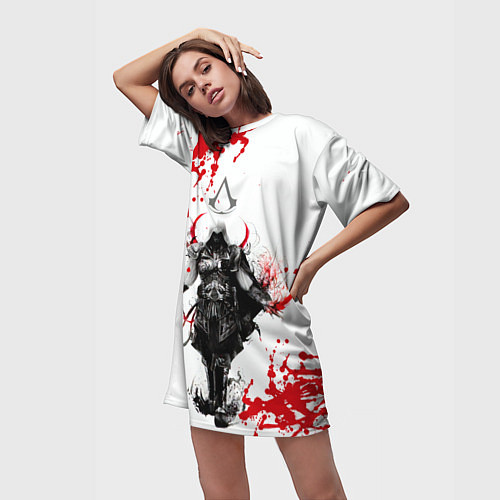 Женская длинная футболка Assassins Creed / 3D-принт – фото 3