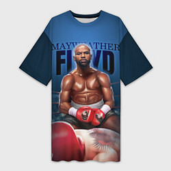 Футболка женская длинная Mayweather, цвет: 3D-принт