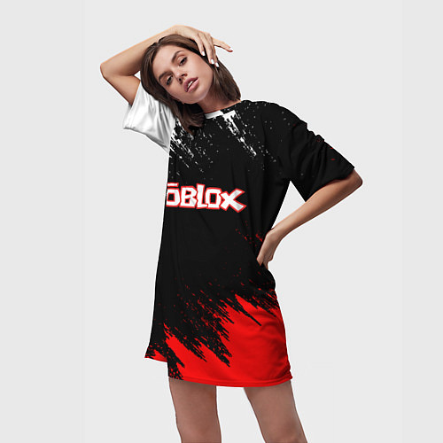 Женская длинная футболка ROBLOX / 3D-принт – фото 3