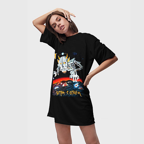 Женская длинная футболка Ария / 3D-принт – фото 3