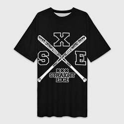 Футболка женская длинная Straight edge, цвет: 3D-принт