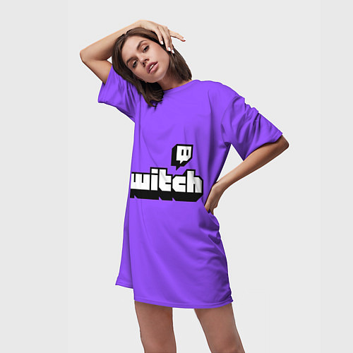 Женская длинная футболка Twitch / 3D-принт – фото 3