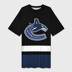 Футболка женская длинная Vancouver Canucks, цвет: 3D-принт