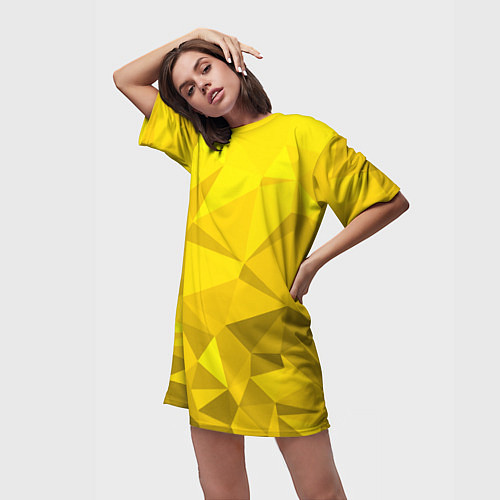 Женская длинная футболка YELLOW ABSTRACT / 3D-принт – фото 3
