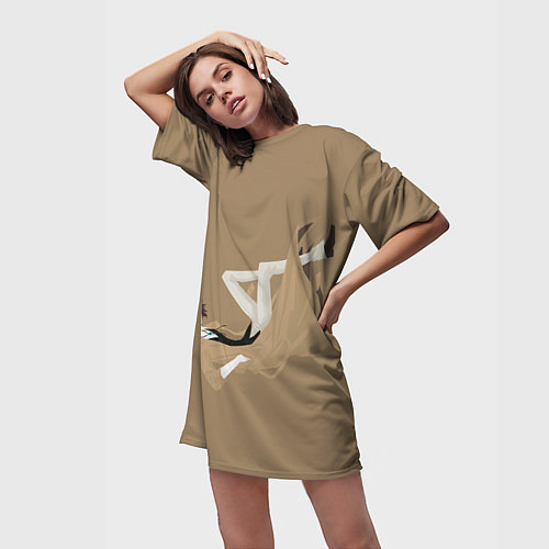 Женская длинная футболка Osamu Dazai / 3D-принт – фото 3