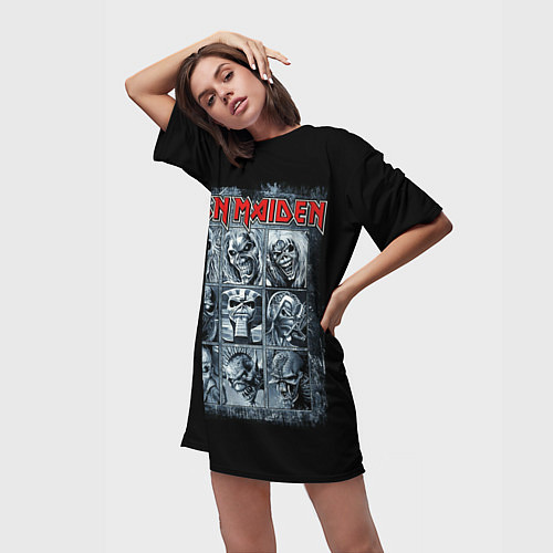 Женская длинная футболка Iron Maiden / 3D-принт – фото 3