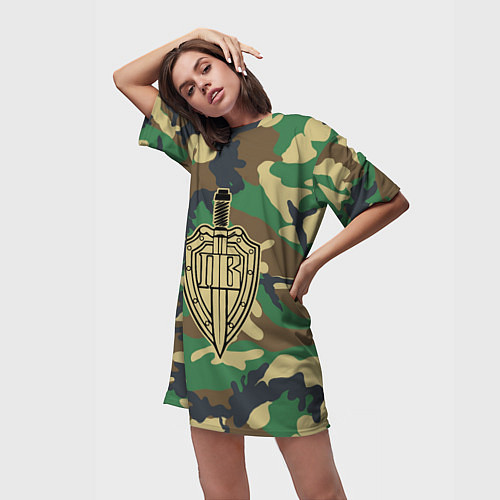 Женская длинная футболка Пограничные Войска / 3D-принт – фото 3