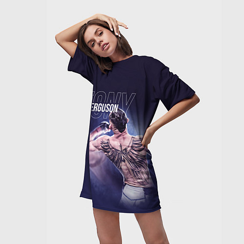 Женская длинная футболка Tony Ferguson / 3D-принт – фото 3