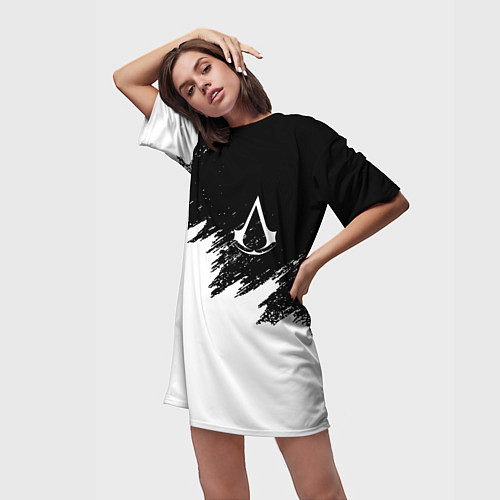Женская длинная футболка ASSASSINS CREED / 3D-принт – фото 3