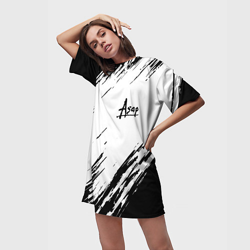 Женская длинная футболка ASAP ROCKY / 3D-принт – фото 3