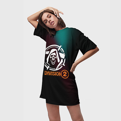 Женская длинная футболка The Division 2 Logo / 3D-принт – фото 3