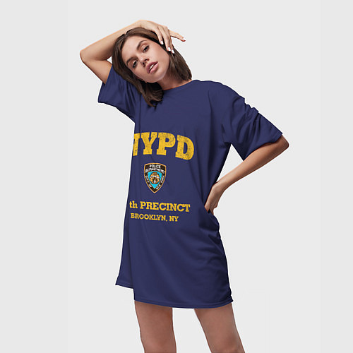 Женская длинная футболка Бруклин 9-9 департамент NYPD / 3D-принт – фото 3