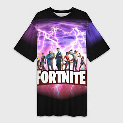 Футболка женская длинная Fortnite, цвет: 3D-принт