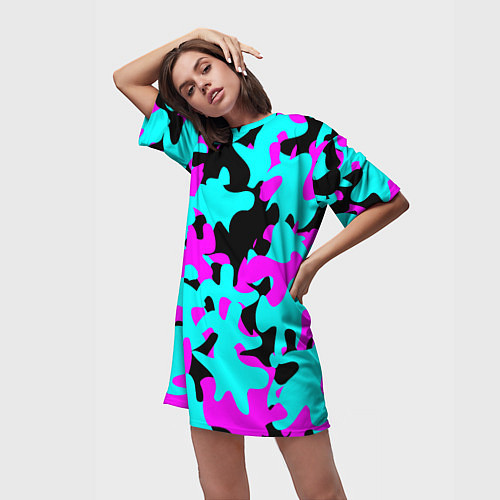 Женская длинная футболка Modern Camouflage / 3D-принт – фото 3
