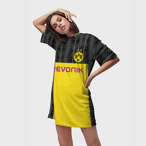 Женская длинная футболка Reus home UEFA 19-20 / 3D-принт – фото 3