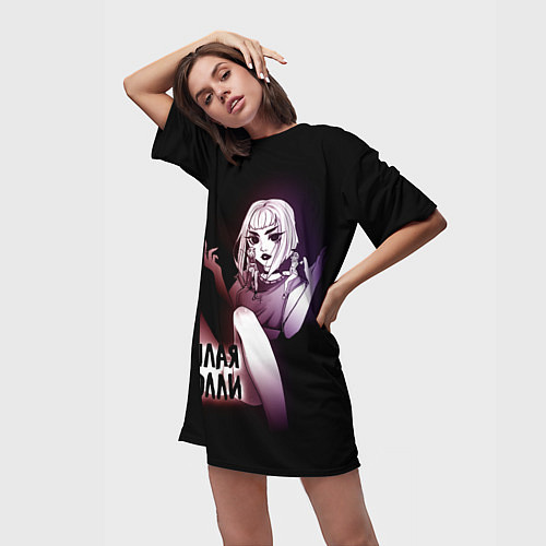 Женская длинная футболка Пошлая МоллиЧ / 3D-принт – фото 3