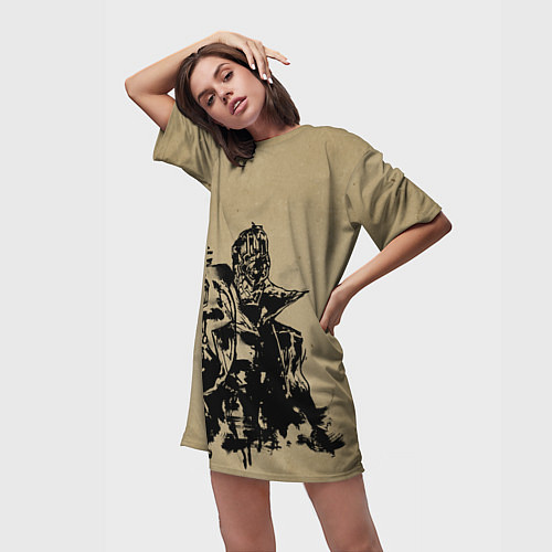Женская длинная футболка Ink Inui / 3D-принт – фото 3