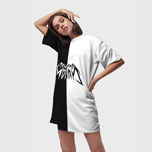 Женская длинная футболка ПОШЛАЯ МОЛЛИ / 3D-принт – фото 3