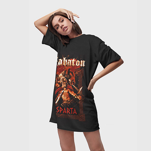 Женская длинная футболка Sabaton - Sparta / 3D-принт – фото 3