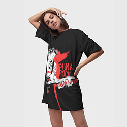 Футболка женская длинная Punk-rock, цвет: 3D-принт — фото 2