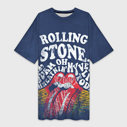 Футболка женская длинная Rolling Stone, цвет: 3D-принт