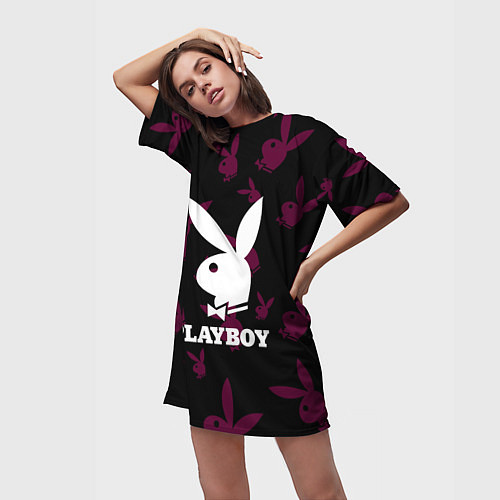 Женская длинная футболка PLAYBOY / 3D-принт – фото 3