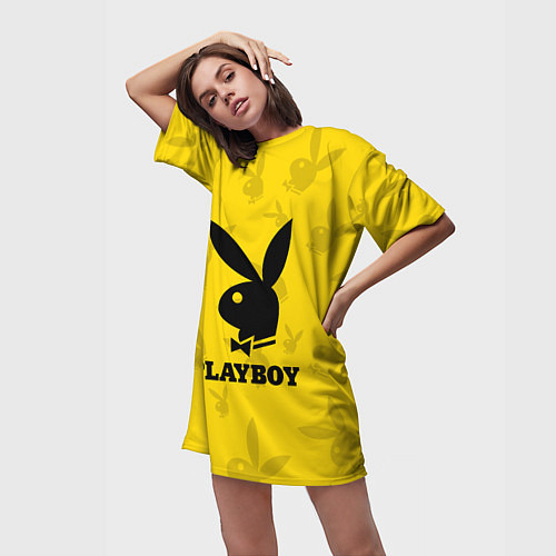 Женская длинная футболка PLAYBOY / 3D-принт – фото 3