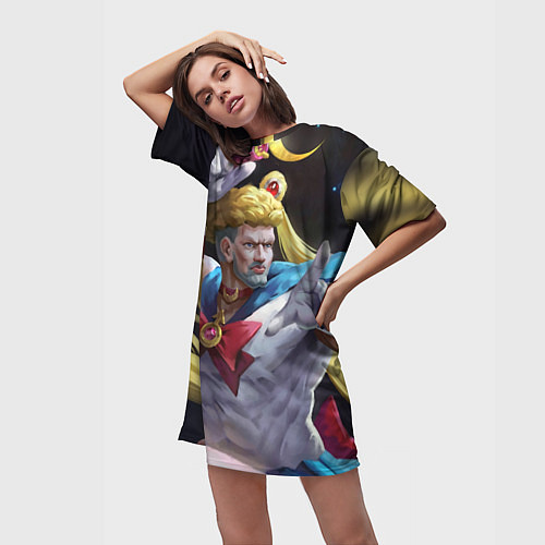 Женская длинная футболка Сейлор Панч / 3D-принт – фото 3